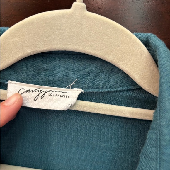 Carly Jean Los Angeles Carson Teal Button-Up Shirt - Picture 3 of 7